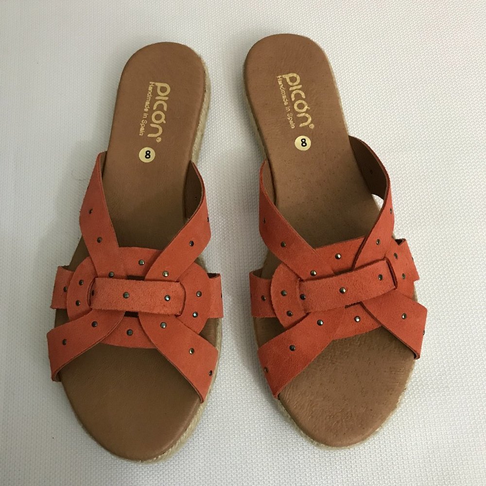Picon Flat Leather Espadrille Strap Sandals